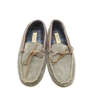 1901 Gray Brown Leather Casual Moc Toe Driving Slippers Shoes Men's 8 M